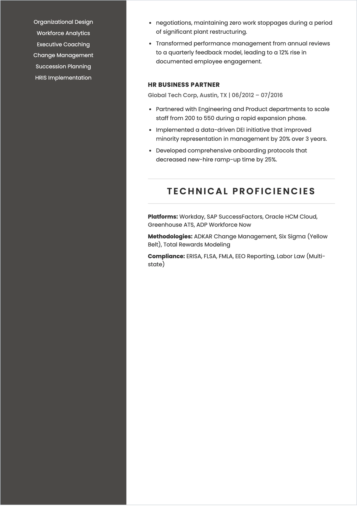 Free Human Resources Consultant ATS Resume Template, AI Resume Builder