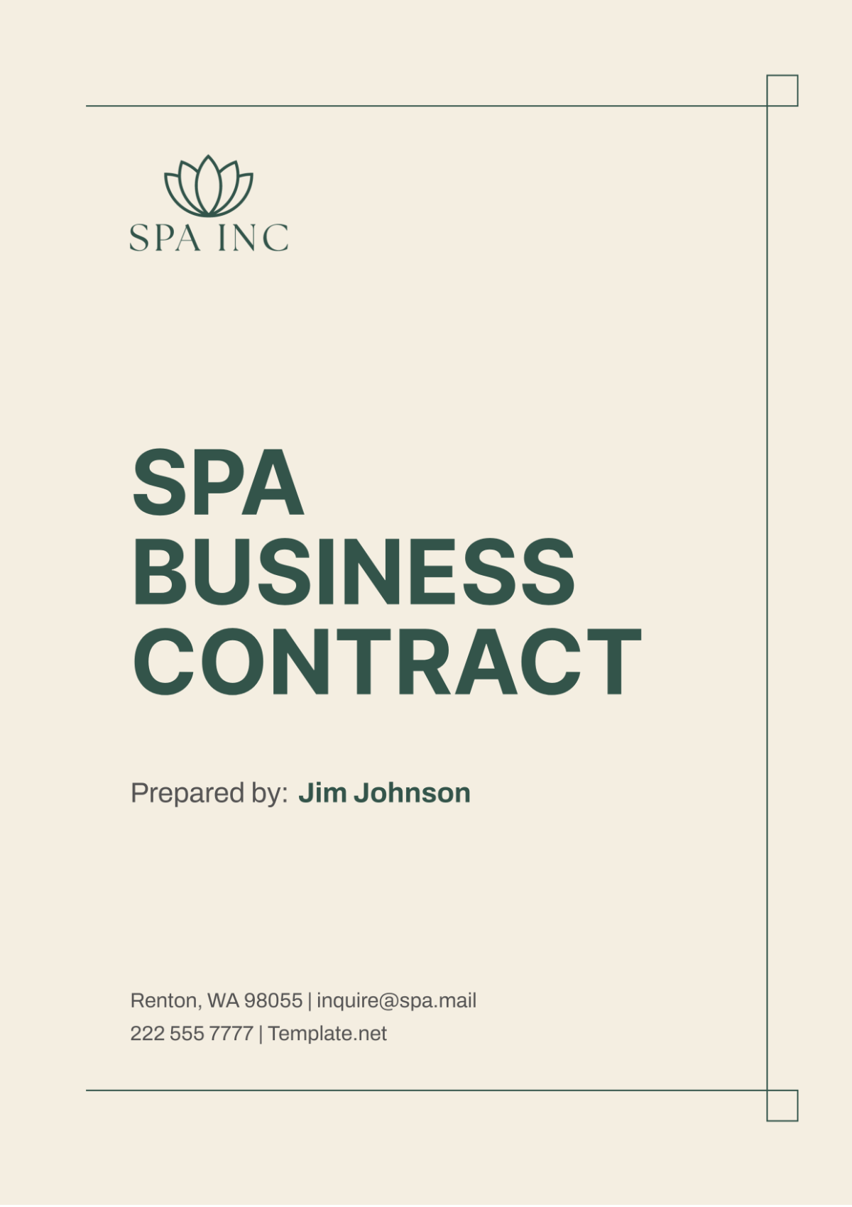 Spa Business Contract Template - Edit Online & Download