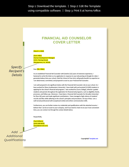 Financial Aid Counselor Template