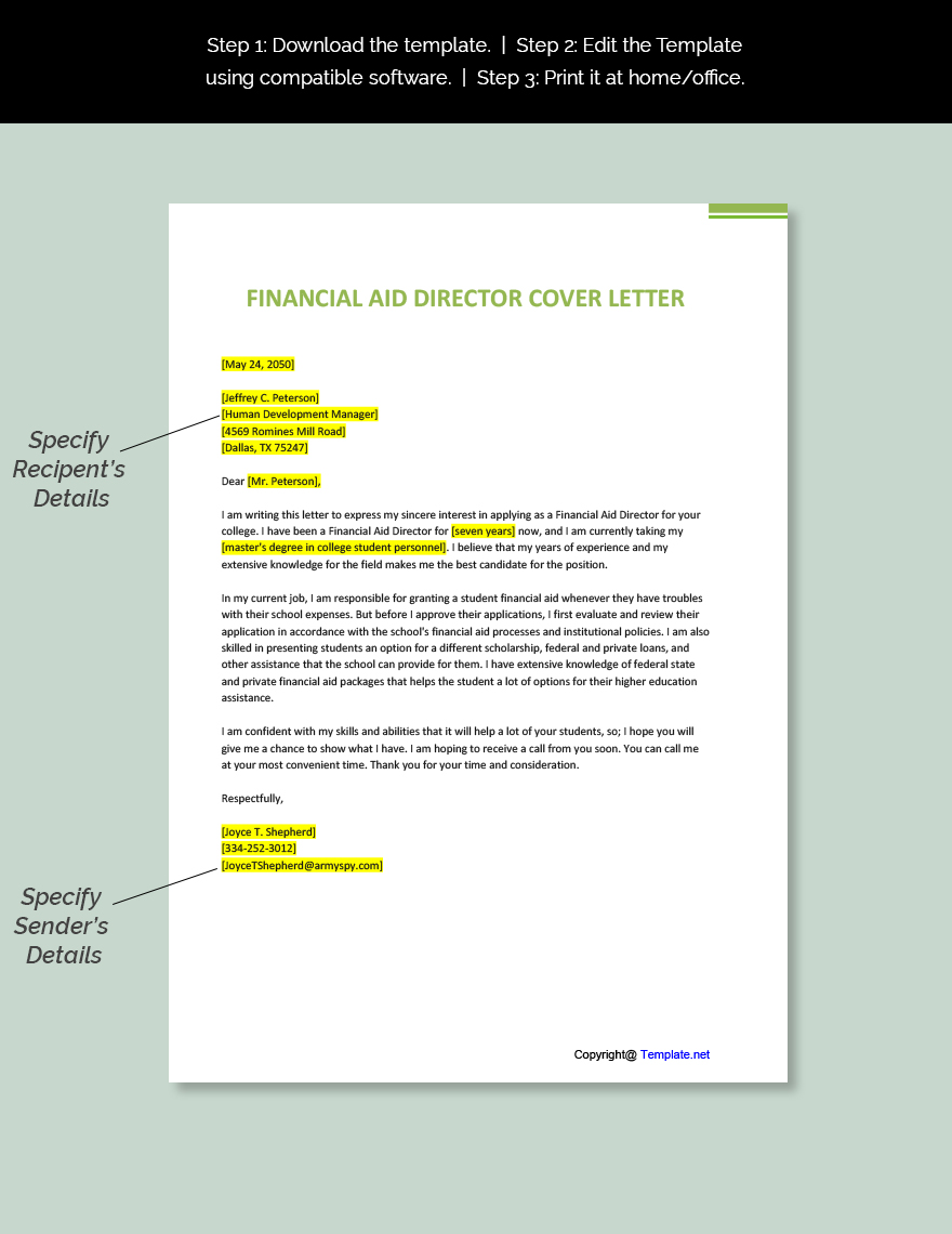 Financial Aid Director Cover Letter