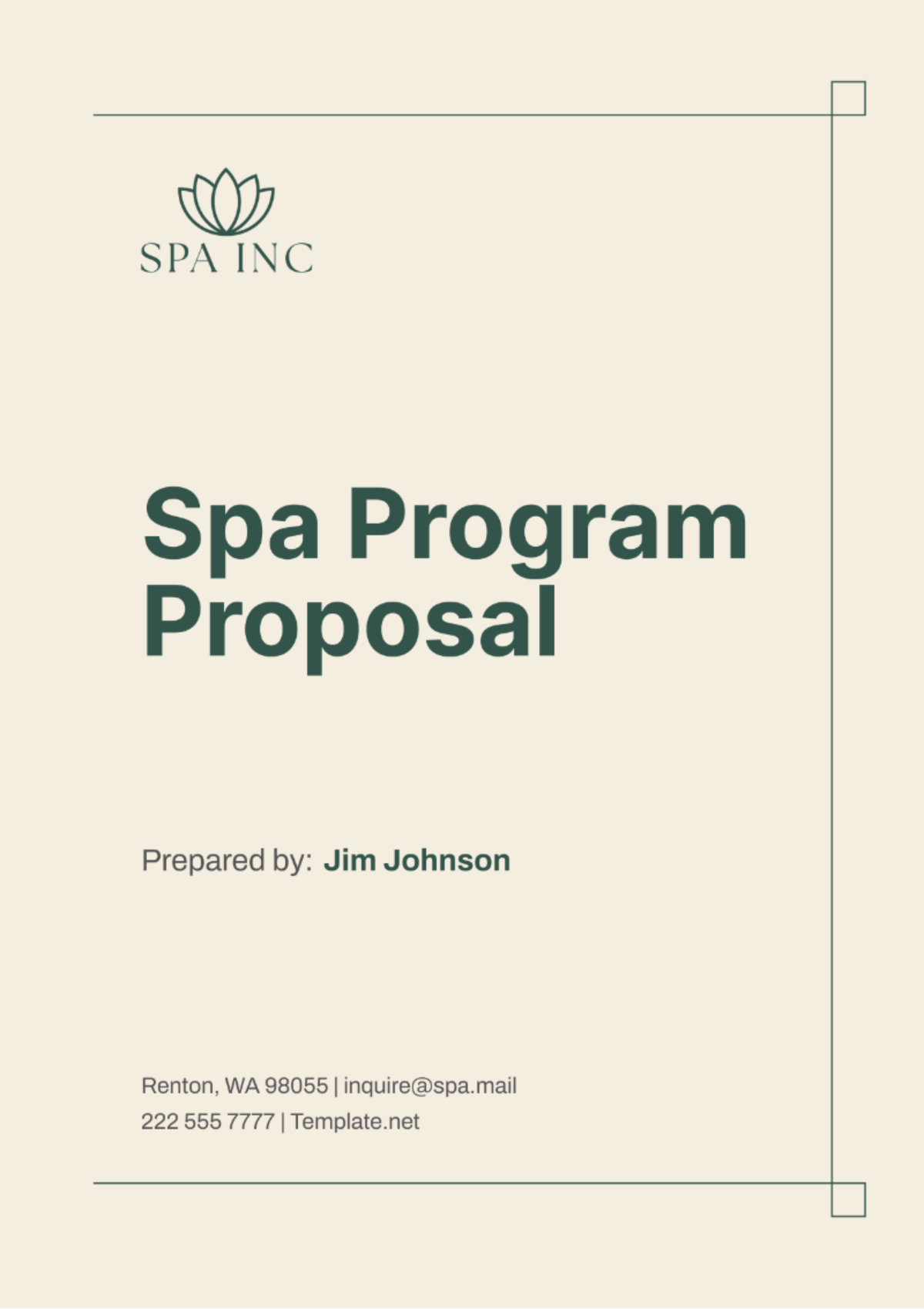 Spa Program Proposal Template - Edit Online & Download