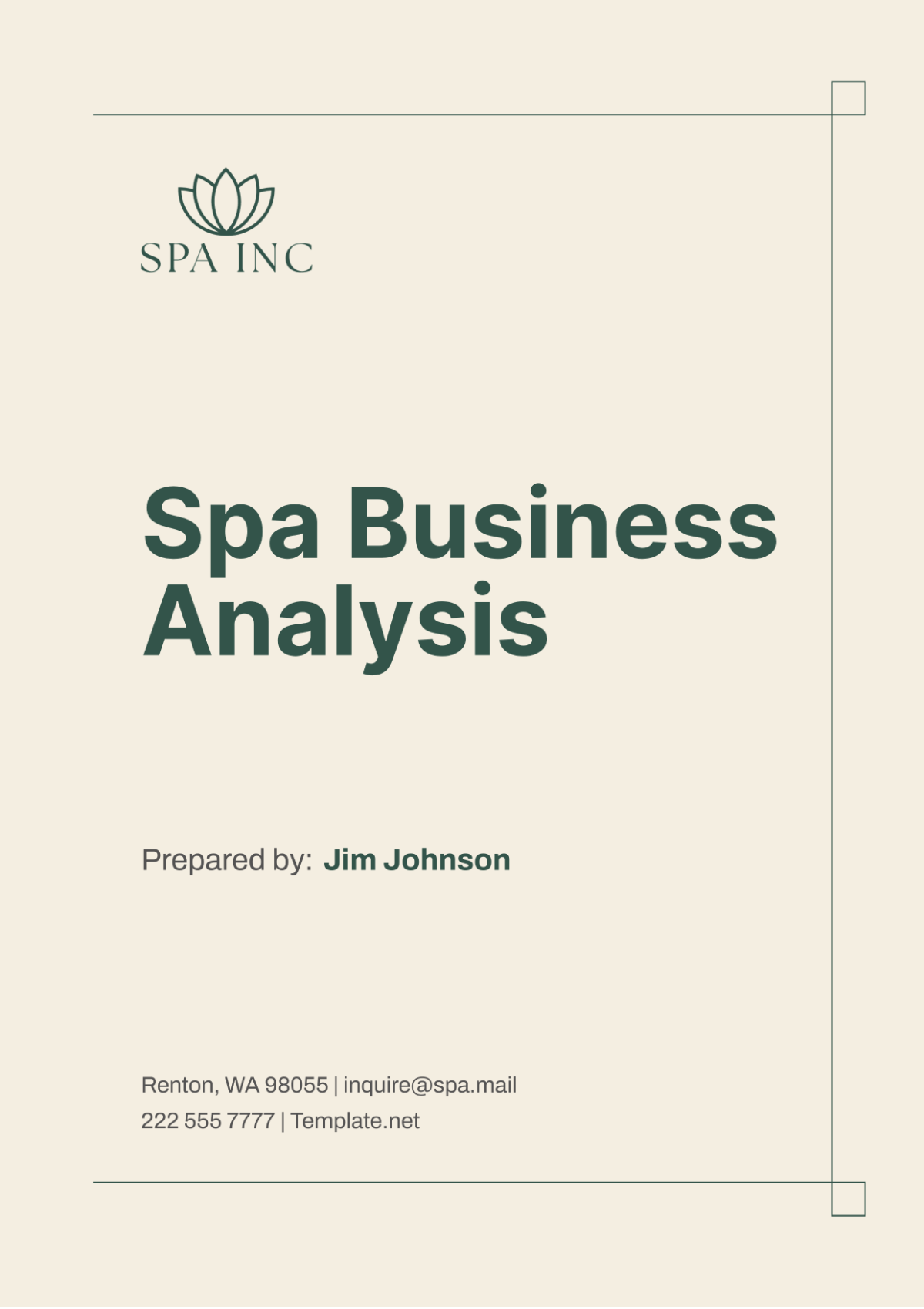 Spa Business Analysis Template - Edit Online & Download