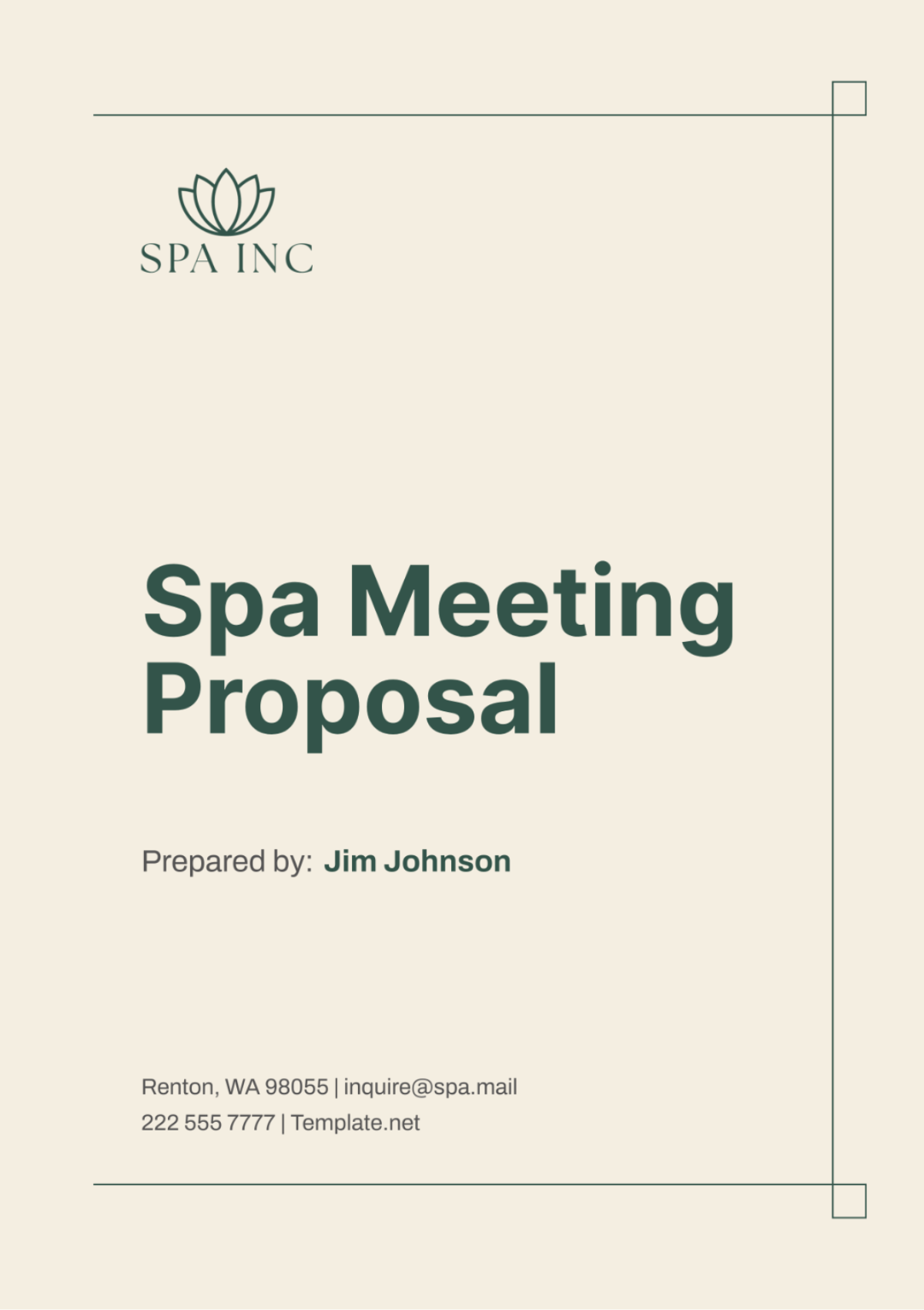 Spa Meeting Proposal Template - Edit Online & Download