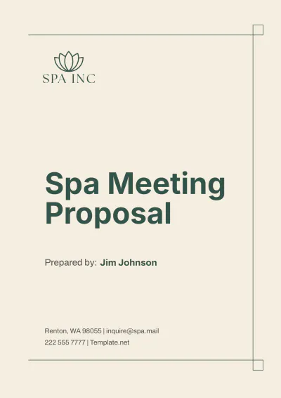 Free Spa Meeting Proposal Template to Edit Online
