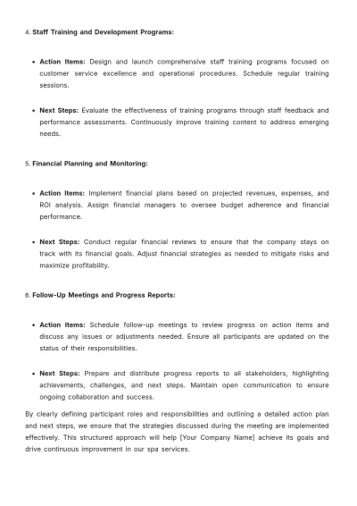 Free Spa Meeting Proposal Template to Edit Online