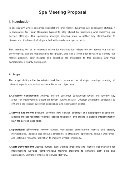 Free Spa Meeting Proposal Template to Edit Online