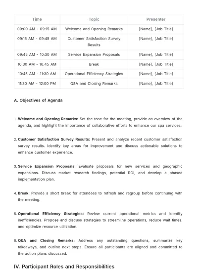 Free Spa Meeting Proposal Template to Edit Online