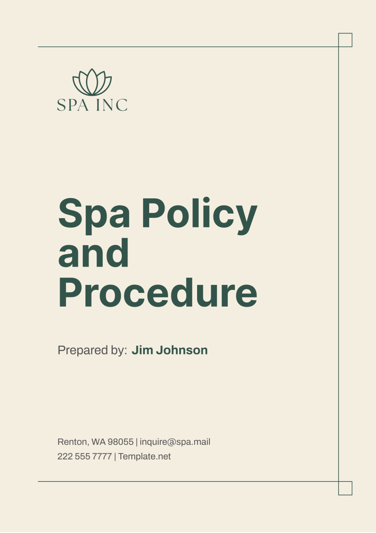 Spa Policy and Procedure Template - Edit Online & Download