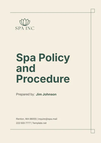 Free Spa Policy and Procedure Template to Edit Online