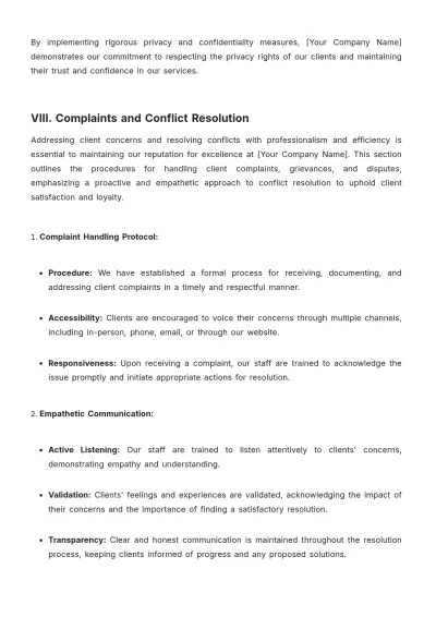 Free Spa Policy and Procedure Template to Edit Online