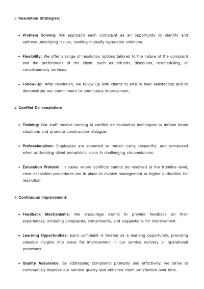 Free Spa Policy and Procedure Template to Edit Online