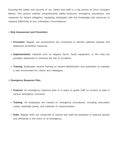 Free Spa Policy and Procedure Template to Edit Online