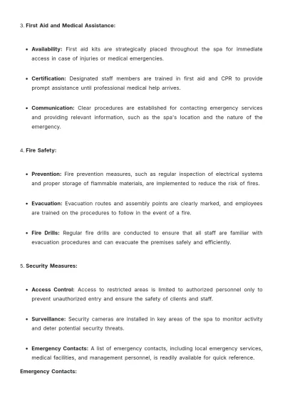 Free Spa Policy and Procedure Template to Edit Online