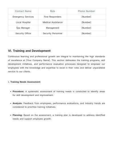 Free Spa Policy and Procedure Template to Edit Online