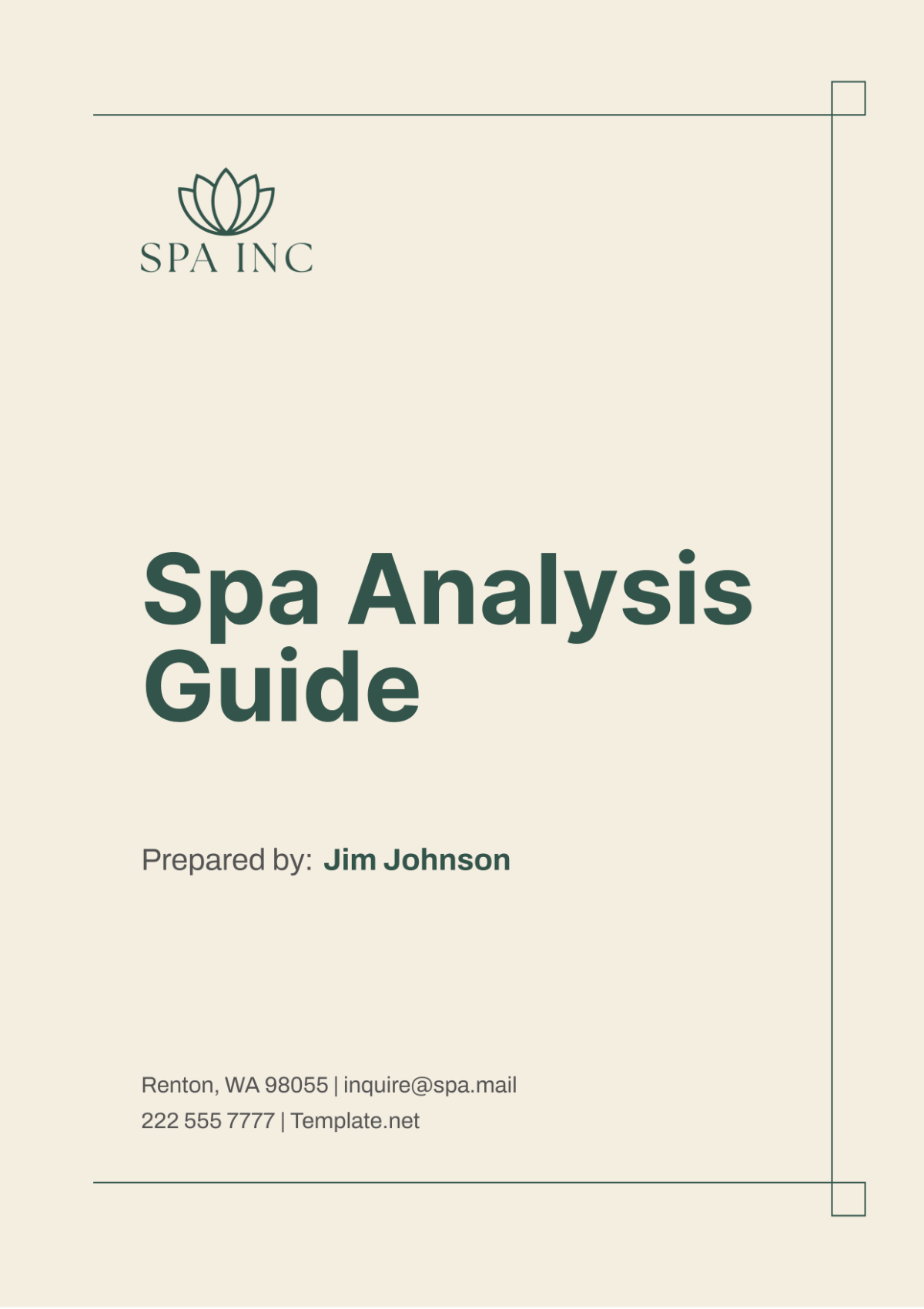 Spa Analysis Guide Template - Edit Online & Download