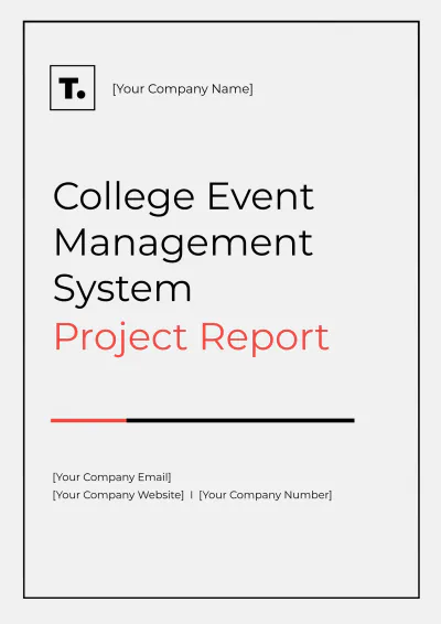 Free College Event Management System Project Report Template to Edit Online