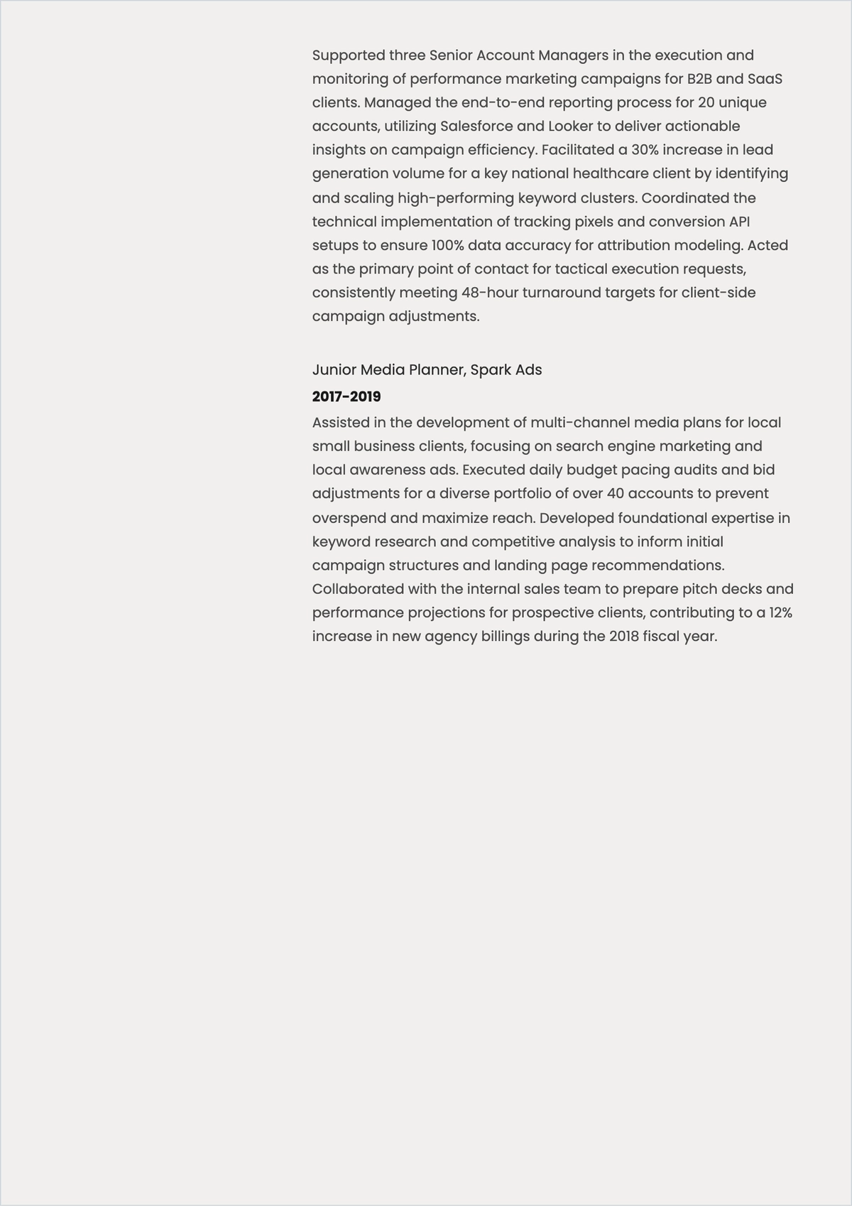 Free Assistant Account Manager ATS Resume Template, AI Resume Builder