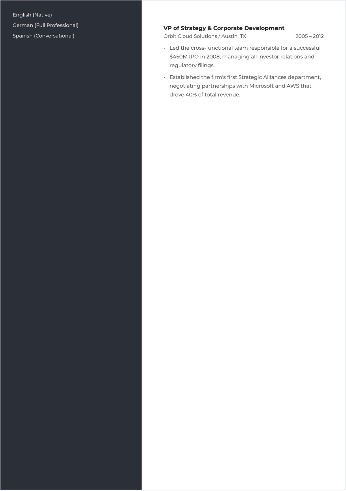 Free Chief Executive Officer ATS Resume Template, AI Resume Builder