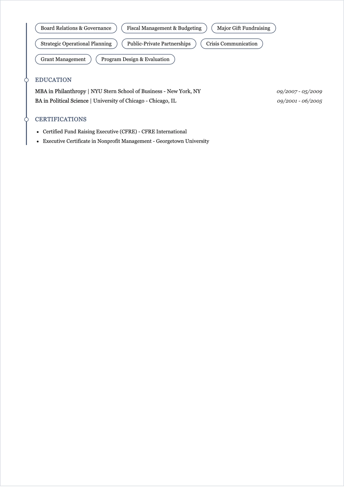 Free Simple Executive Director ATS Resume Template, AI Resume Builder