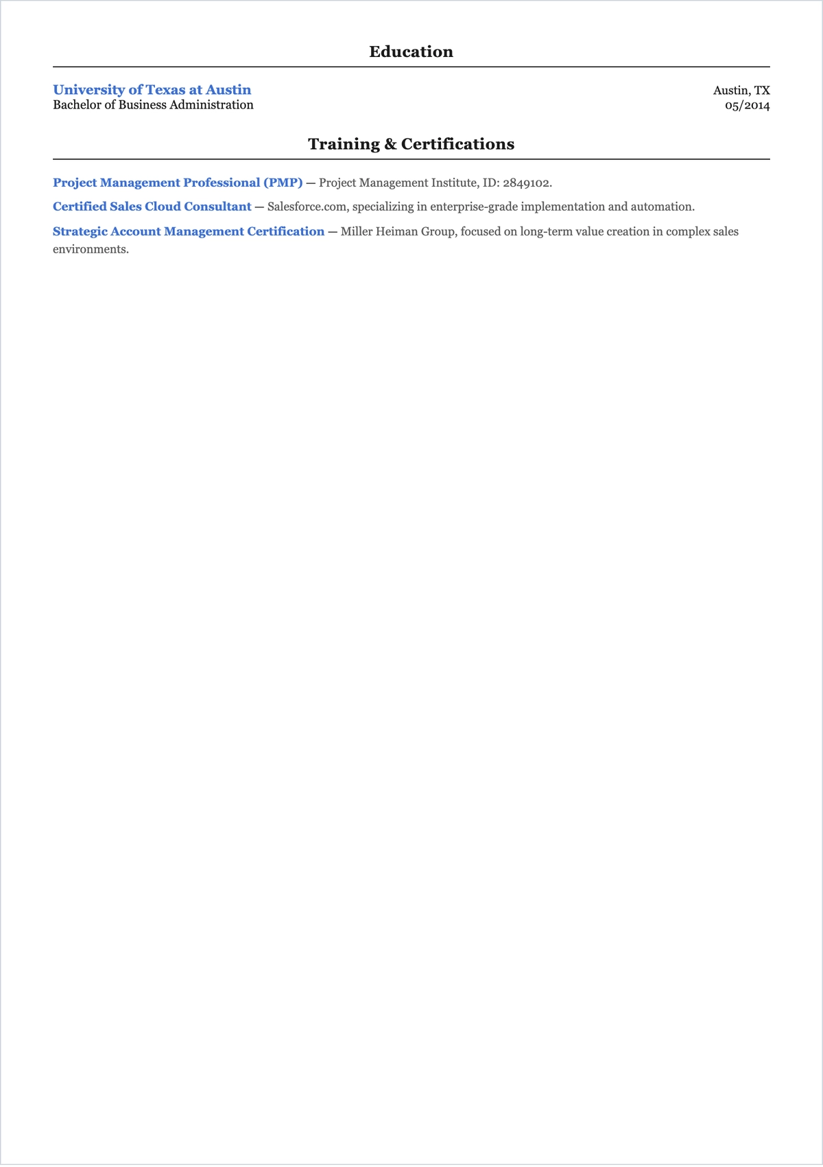 Free Senior Account Manager ATS Resume Template, AI Resume Builder