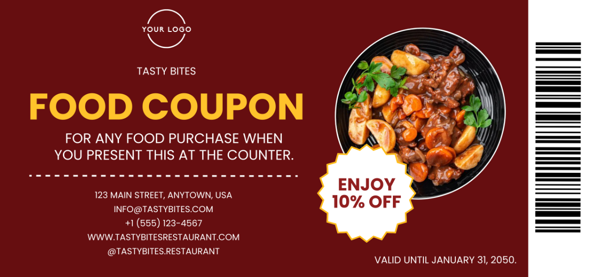 Food Coupon Template - Edit Online & Download