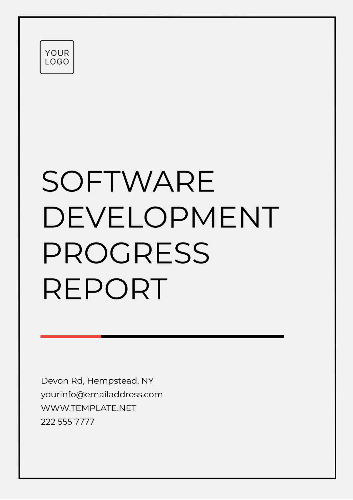 Software Development Progress Report Template