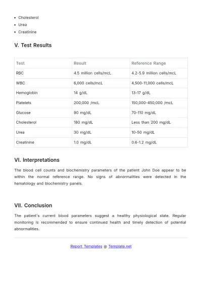 Free Pathology Lab Report Template to Edit Online