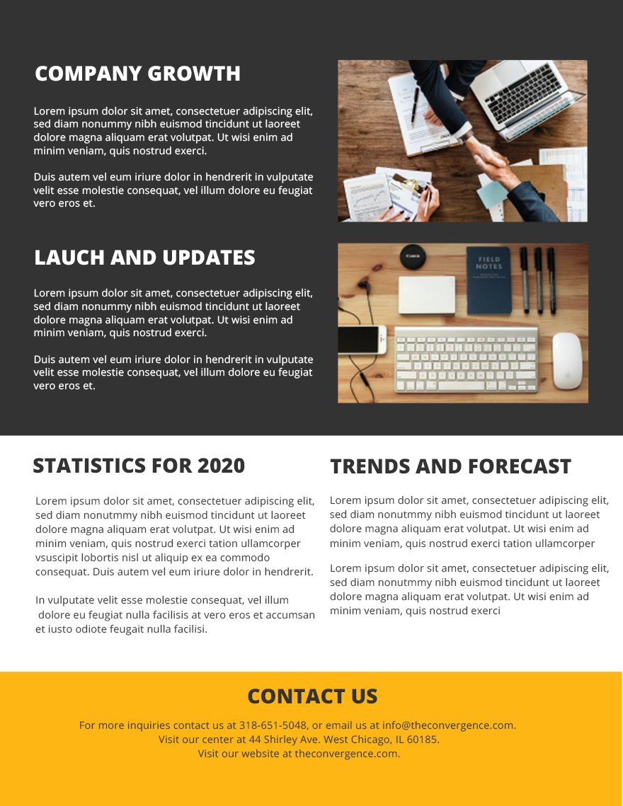 One Page Company Brochure Template