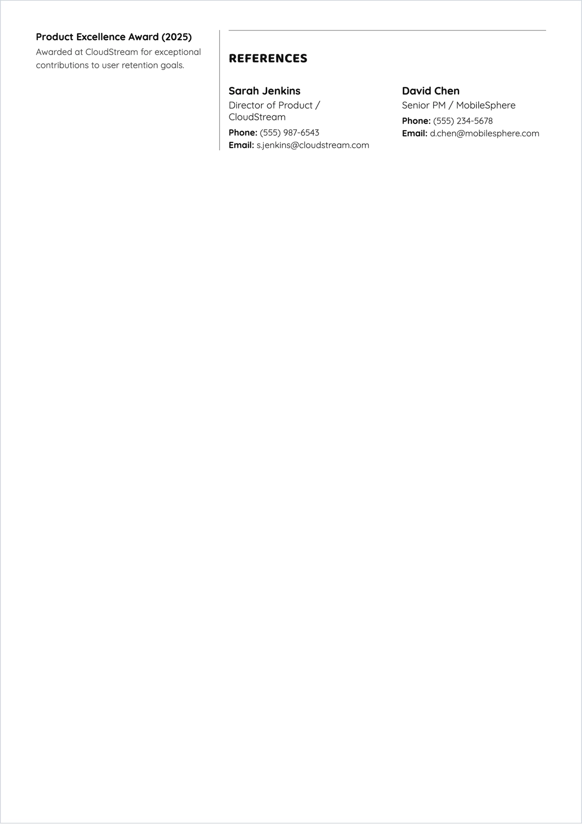 Free Assistant Product Manager ATS Resume Template, AI Resume Builder