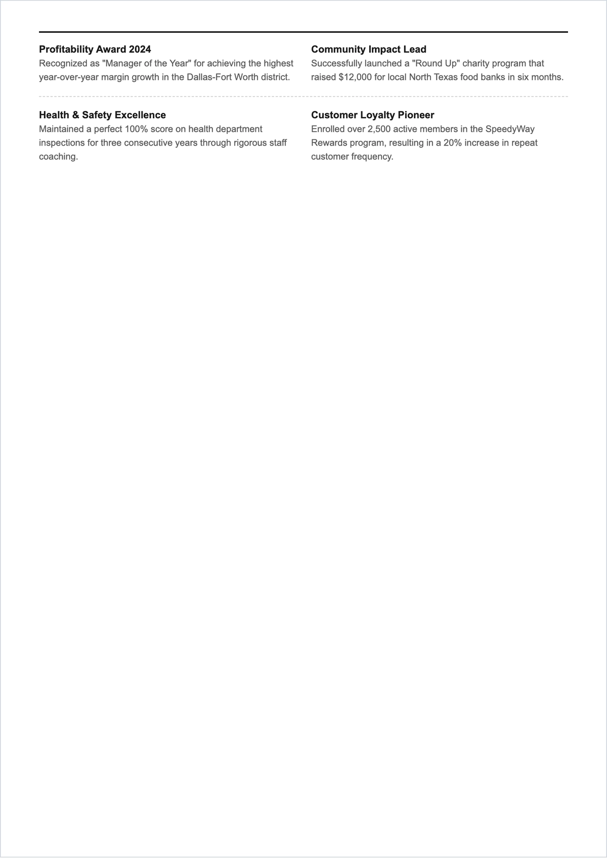 Free Convenience Store Manager ATS Resume Template, AI Resume Builder