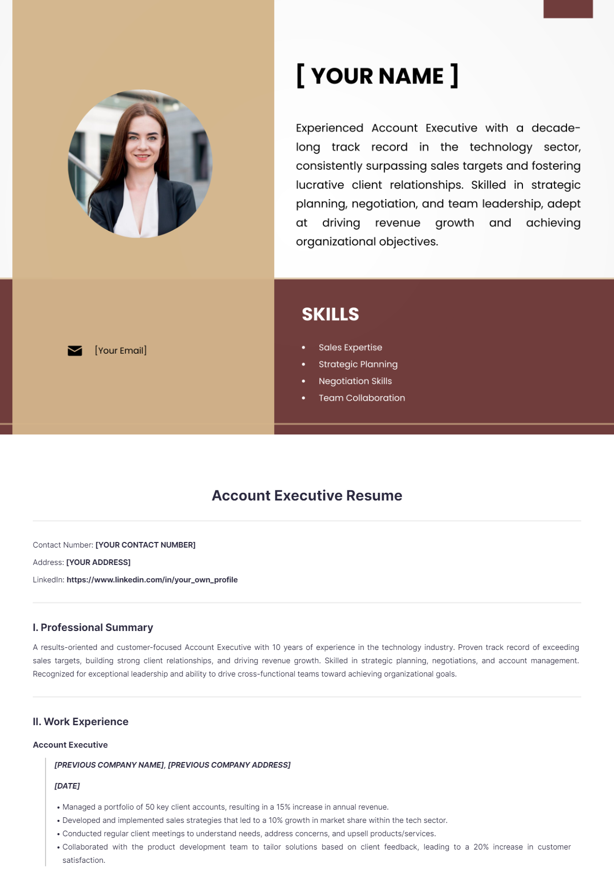 Account Executive Resume - Edit Online & Download