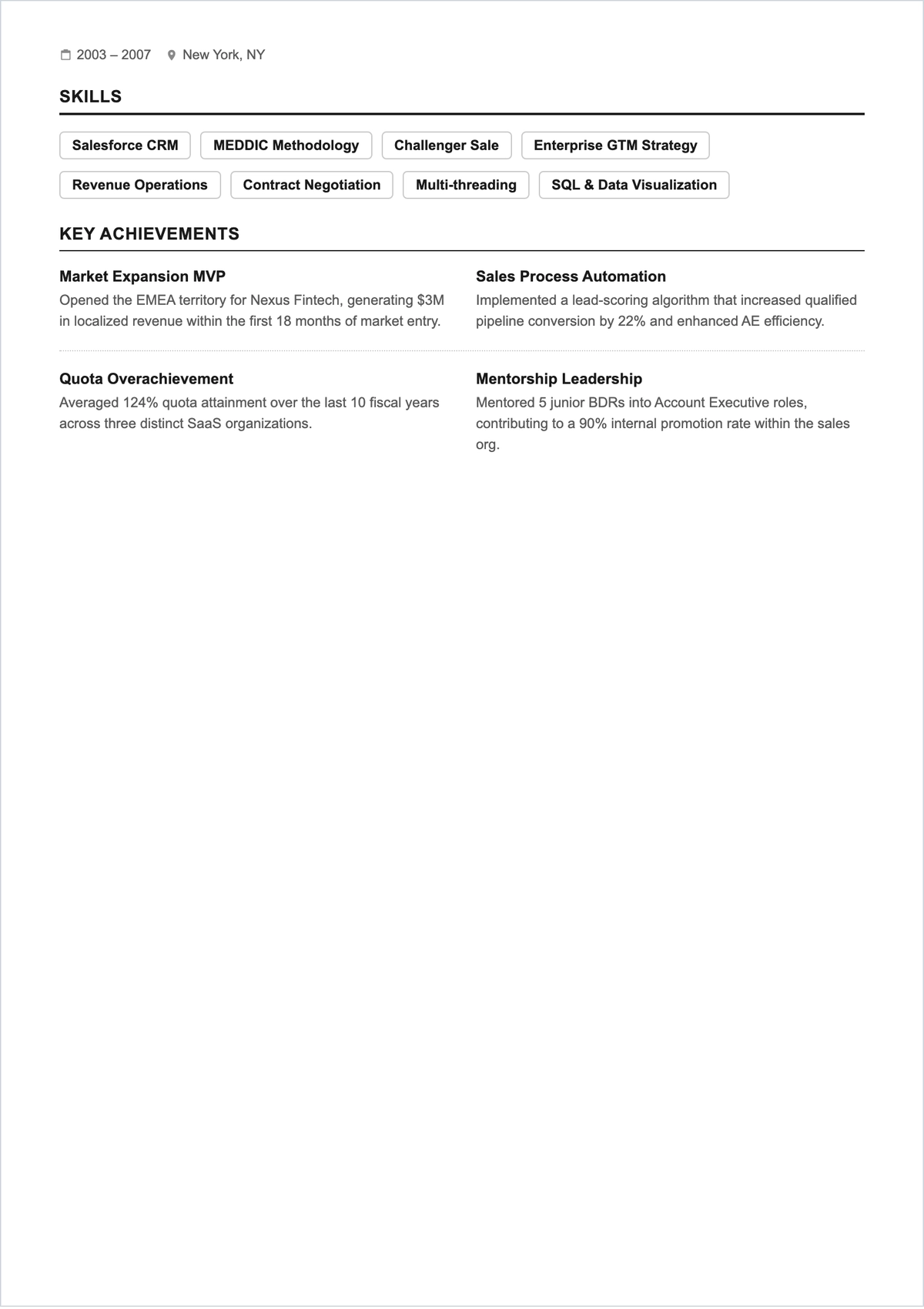 Free Account Executive ATS Resume Template, AI Resume Builder