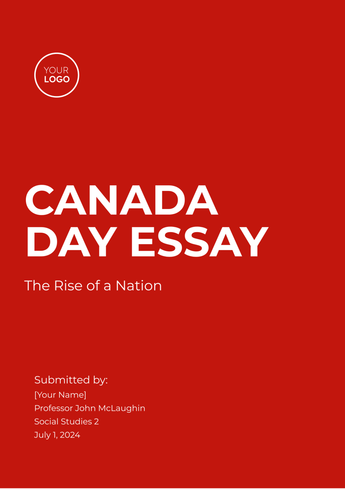 Canada Day Essay Template