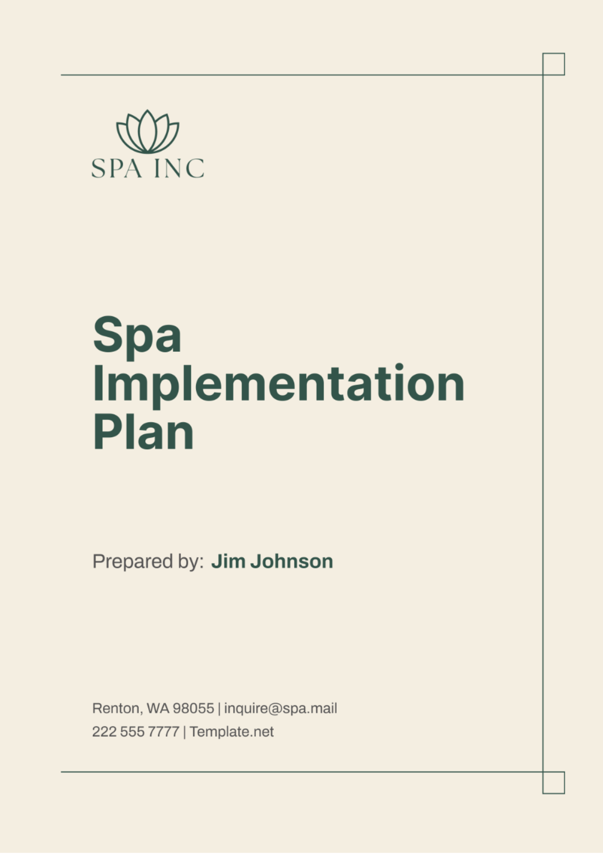 Spa Implementation Plan Template - Edit Online & Download