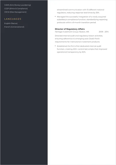 Free CCO Executive ATS Resume Template, AI Resume Builder