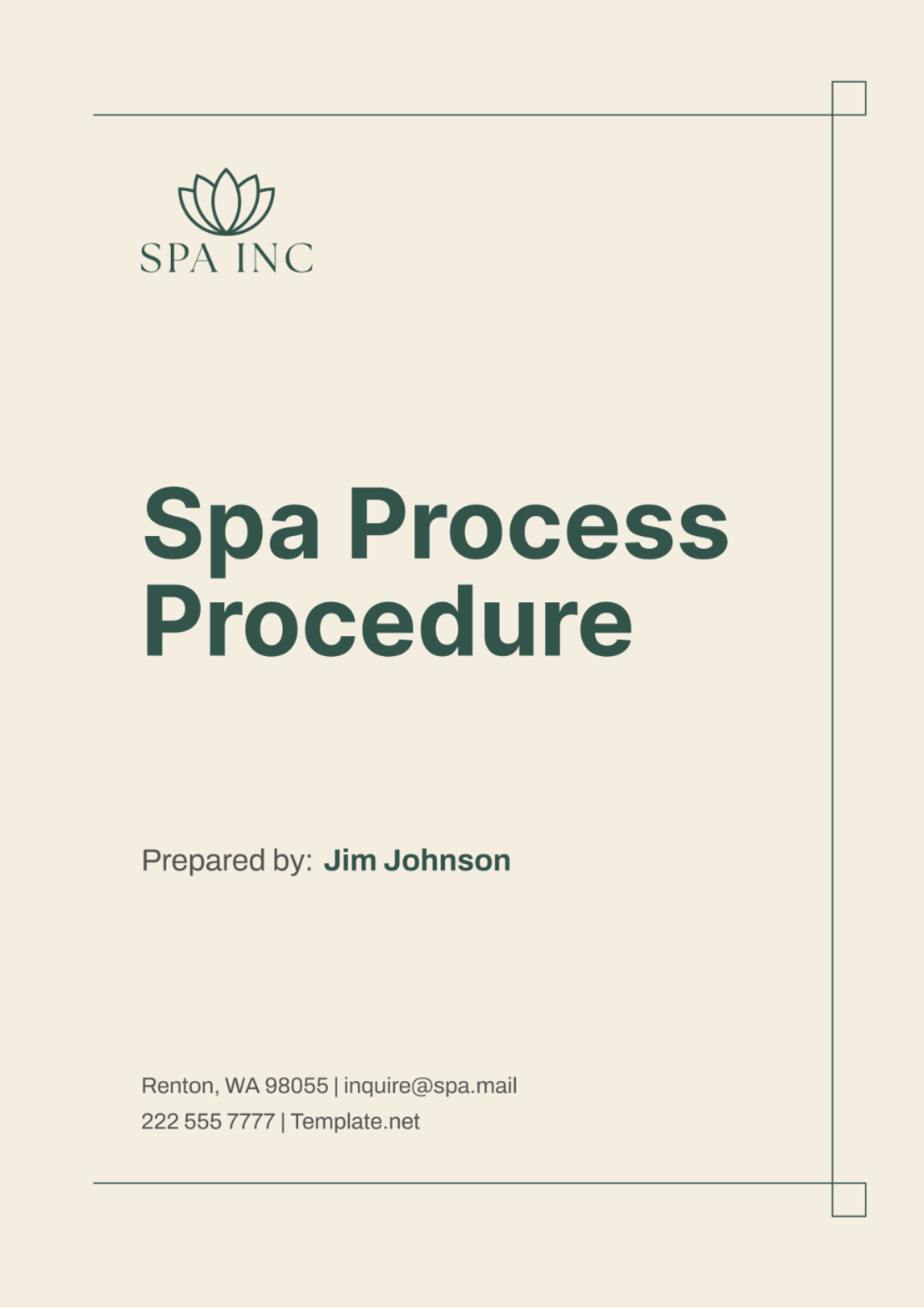 Spa Process Procedure Template - Edit Online & Download