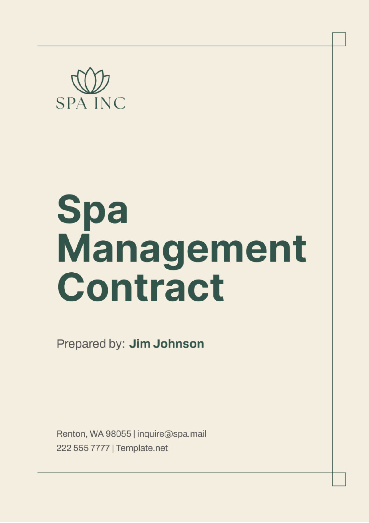 Spa Management Contract Template - Edit Online & Download