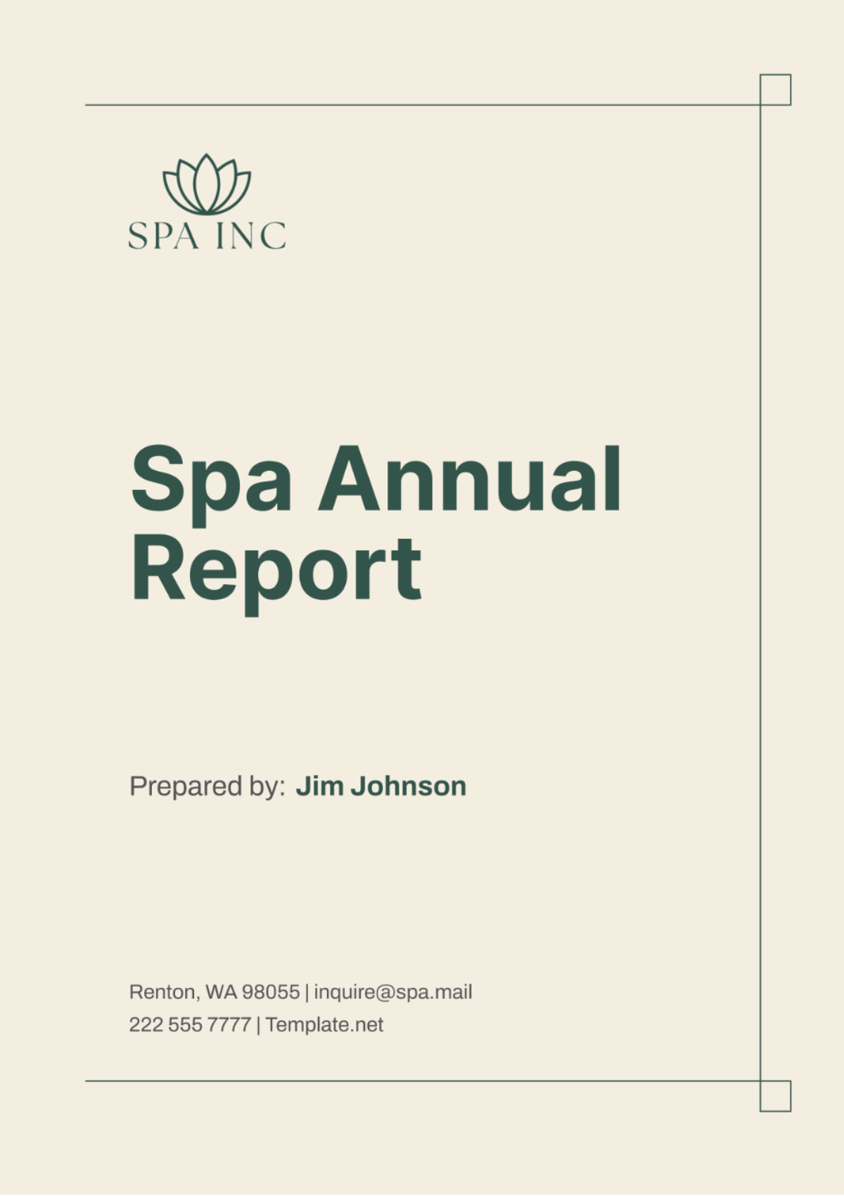 Spa Annual Report Template - Edit Online & Download