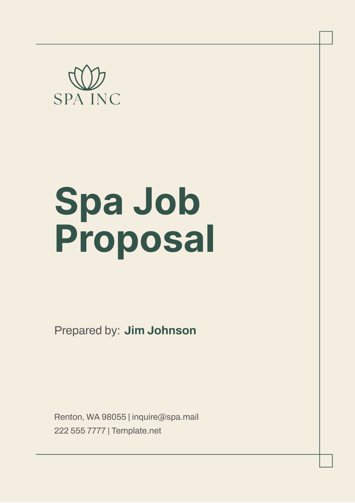 Spa Job Proposal Template - Edit Online & Download