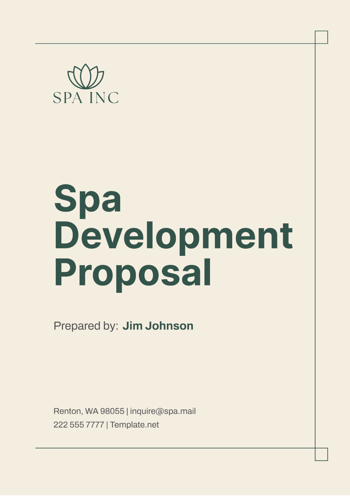 Spa Development Proposal Template - Edit Online & Download