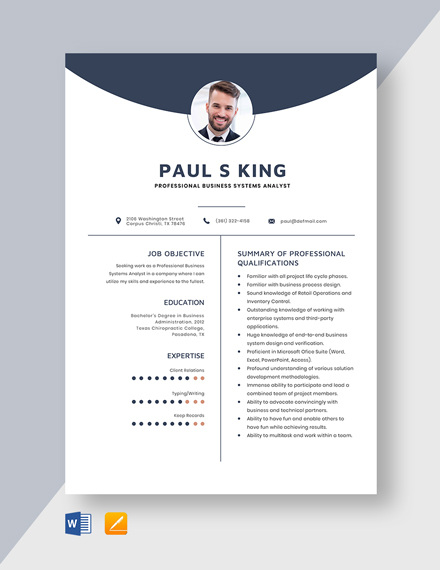 Free Professional Resume - Download in Word, Illustrator, PSD, Apple ...