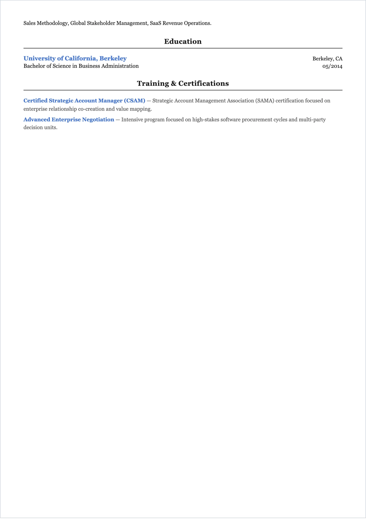 Free Account Manager ATS Resume Template, AI Resume Builder