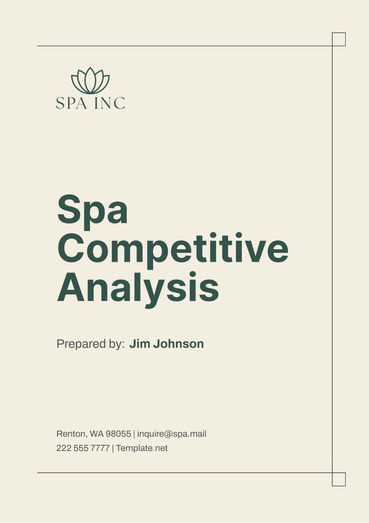 Spa Competitive Analysis Template - Edit Online & Download