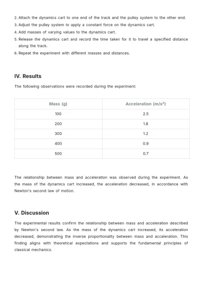 Free Physics Lab Report Template to Edit Online