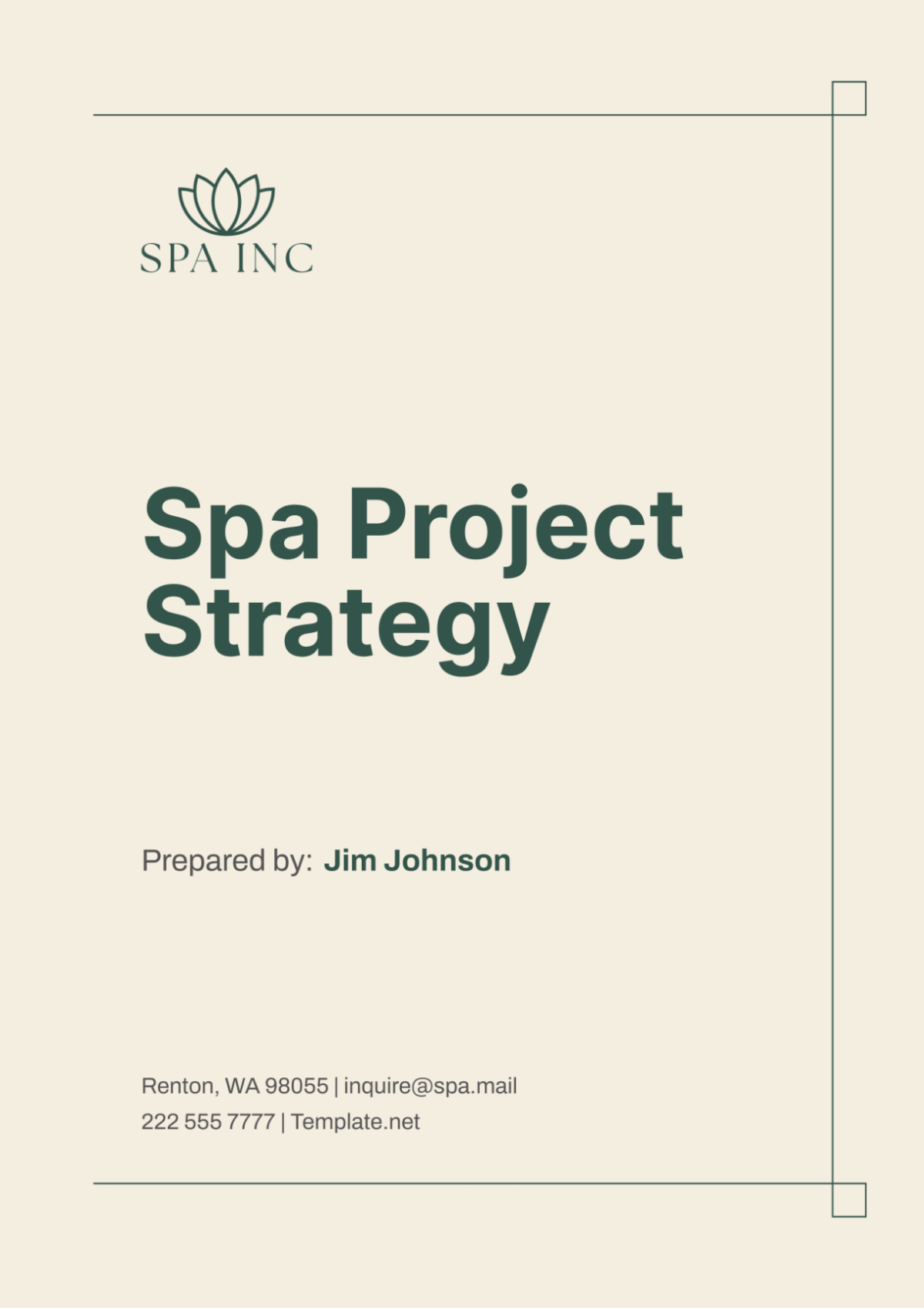 Spa Project Strategy Template - Edit Online & Download