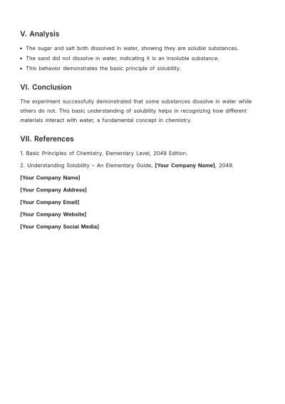 Free Elementary Lab Report Template to Edit Online