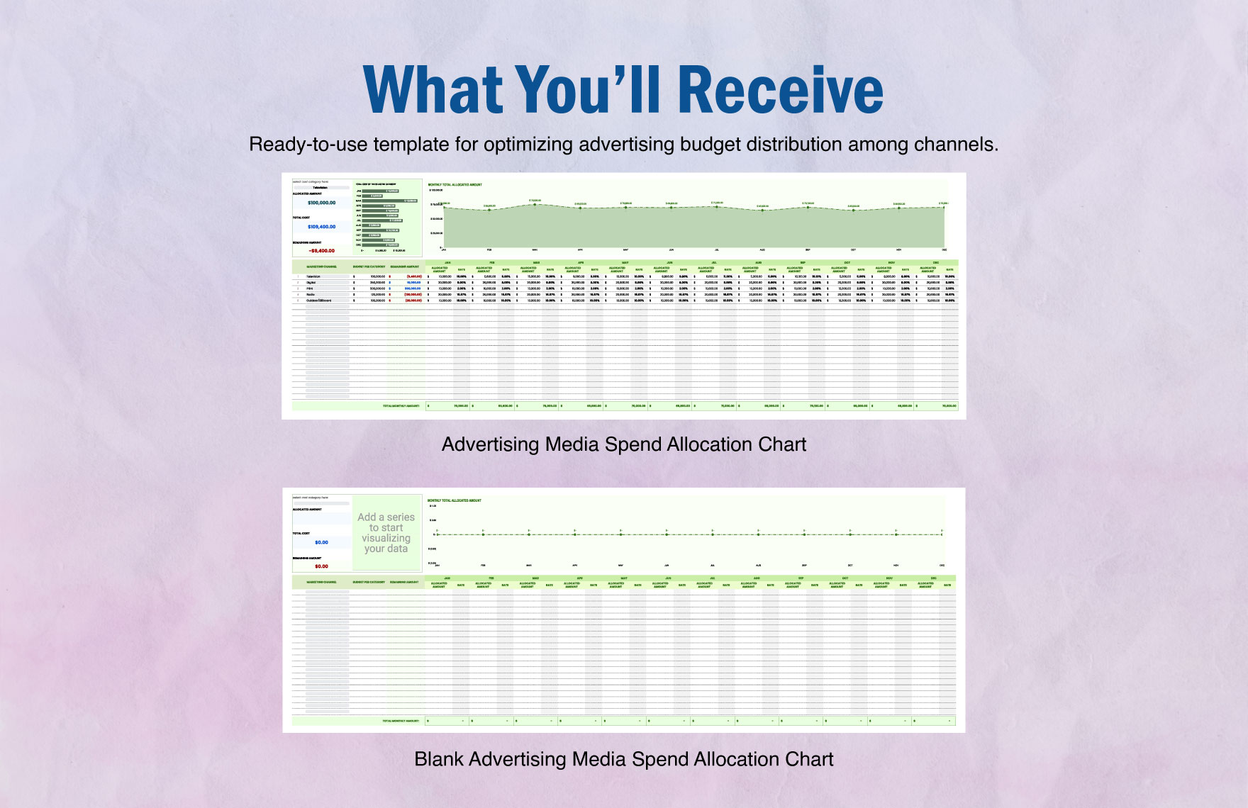 Advertising Media Spend Allocation Chart Template