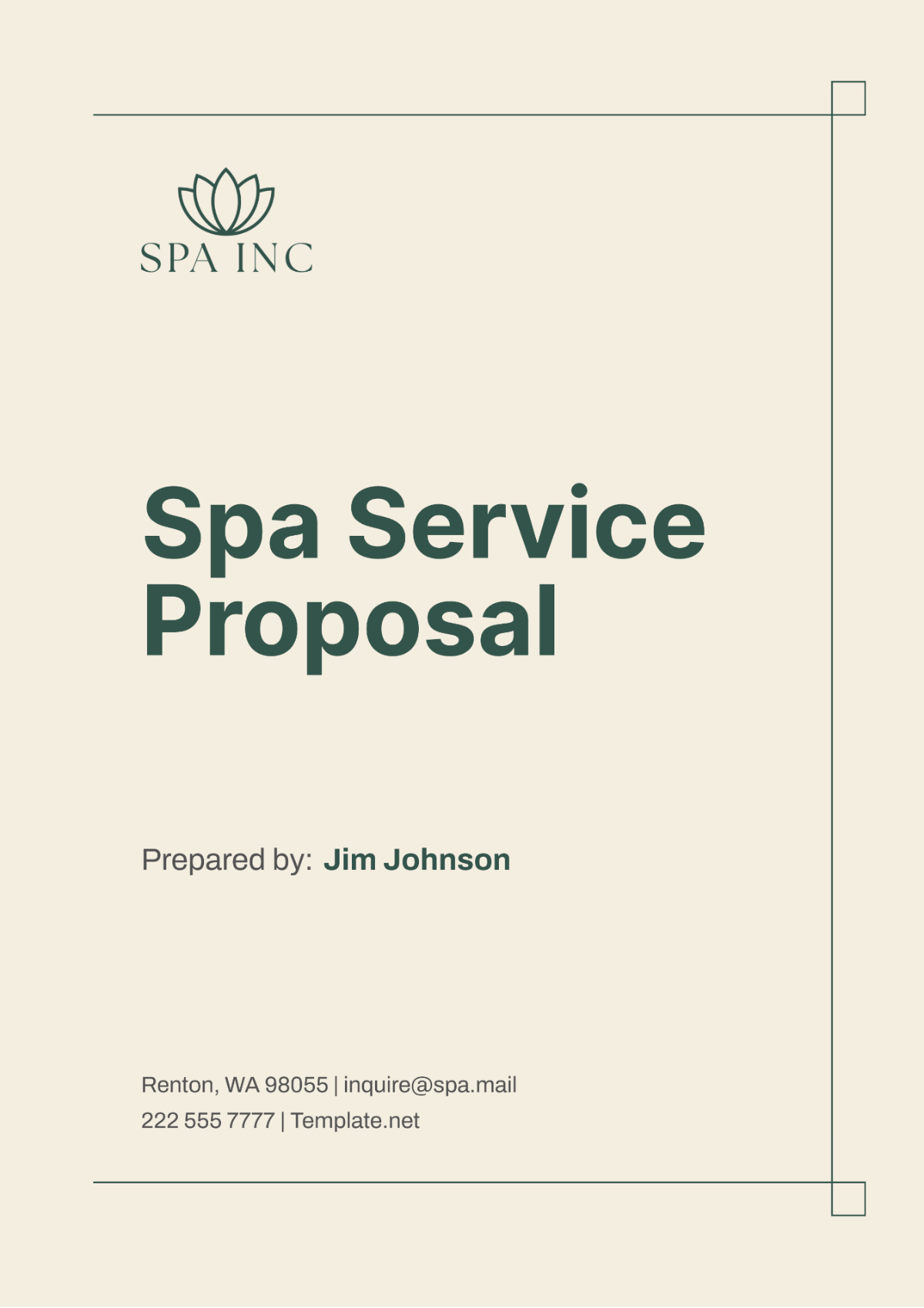 Spa Service Proposal Template - Edit Online & Download