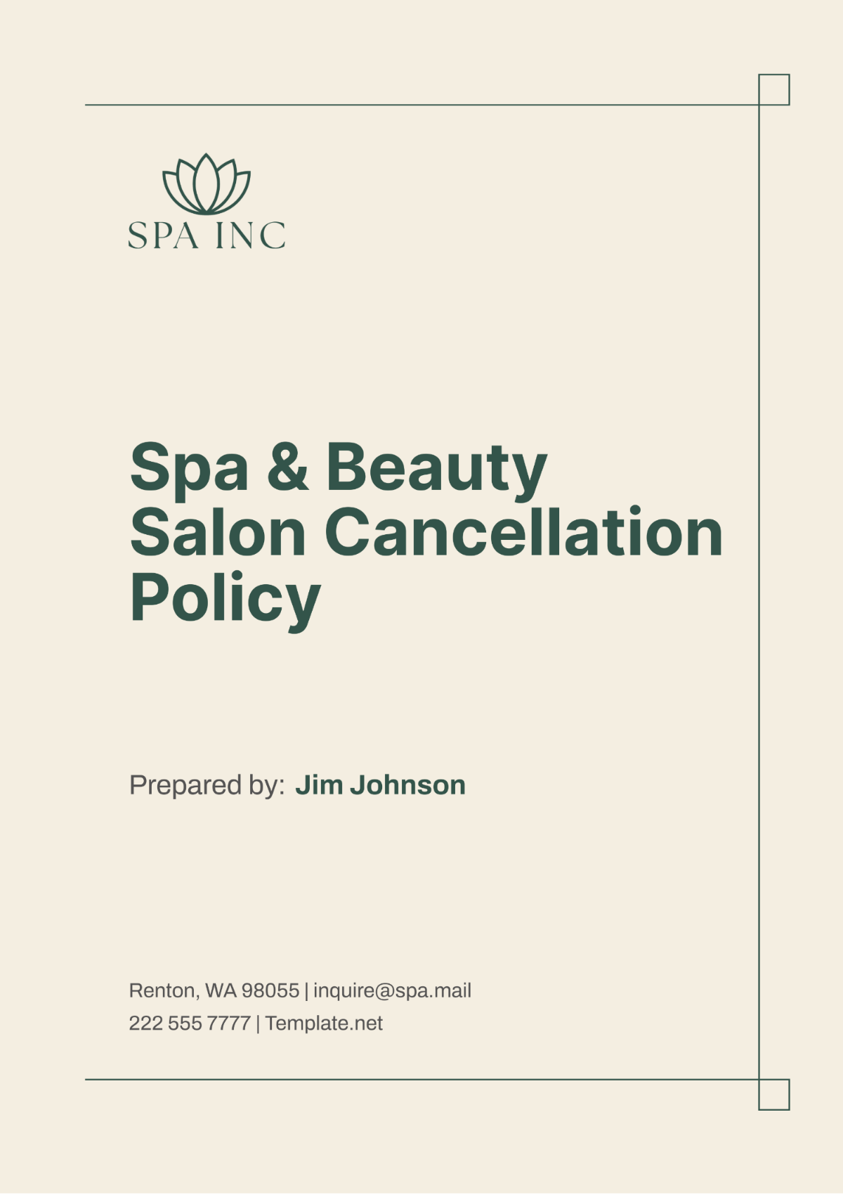 Free Spa & Beauty Salon Cancellation Policy Template
