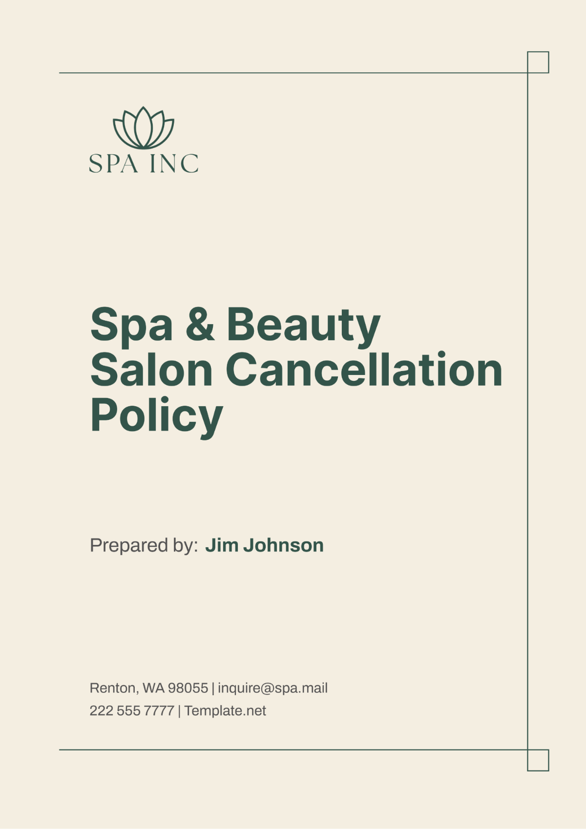 Spa & Beauty Salon Cancellation Policy Template - Edit Online & Download